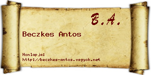 Beczkes Antos névjegykártya